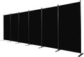 CHOSENM Room Divider, 6 Panel Folding Privacy Screens with Wider Support Feet, 6 Ft Portable Room Partition for Room Separator, 204" W X 71" H, Black