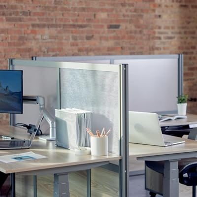NBF Office Partition, Cubicle Wall Divider, Modern Room Separator, Free Standing Privacy Panel, 52" H x 60" W, Indoor, Espresso