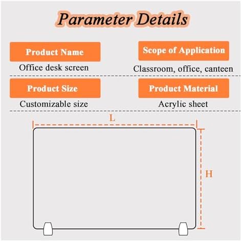 Free Standing Desk Privacy Panel - Frosted Acrylic Divider for Office & Home - Portable Desktop Shield for Student Testing & Enhanced Privacy Protection