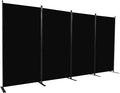 CHOSENM Room Divider, 4 Panel Folding Privacy Screens with Wider Support Feet, 6 Ft Portable Room Partition for Room Separator, 136" W X 71" H, Black