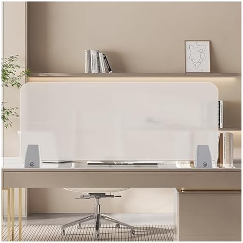 Free Standing Desk Privacy Panel - Frosted Acrylic Divider for Office & Home - Portable Desktop Shield for Student Testing & Enhanced Privacy Protection