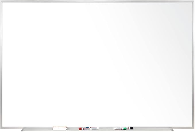 Ghent 4 x 8 Porcelain Magnetic Whiteboard, Aluminum Frame, 1 Marker, 1 Eraser, Made in the USA (M1-4-4 )