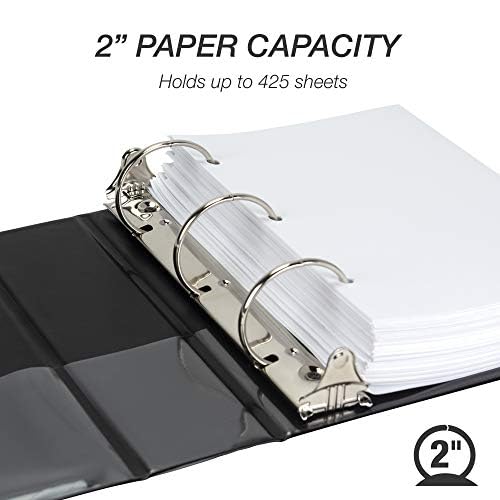Samsill Economy 1 Inch Mini 3 Ring Binder, Made in The USA, Round Ring Binder, Non-Stick Customizable Cover, 1" View, Single, Black