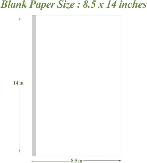 (2-Pack) 8.5" x 14" Blank Print Paper - 100Sheets/200Pages Blank Loose-Leaf Paper, Legal Size Printing in Office/Home/School, 100gsm Blank Paper