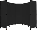 Versare MP10 Portable Folding Wall Partition | Economical 5 Panel Design | Portable Room Divider On Wheels | Adjustable, Freestanding Setup | Multiple Widths
