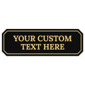 Custom Wall or Door Sign, Personalized Notched Plaque Engraved Message for Bussiness, Property and Home Indoor/Outdoor, 4x12 Inches, Made in USA by Sigo Signs