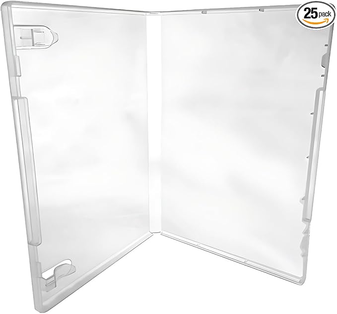 CheckOutStore (25) Plastic Storage Cases for Rubber Stamps with 2 Booklet Clips, 1/2" (14mm) inch Spine Size (Clear)