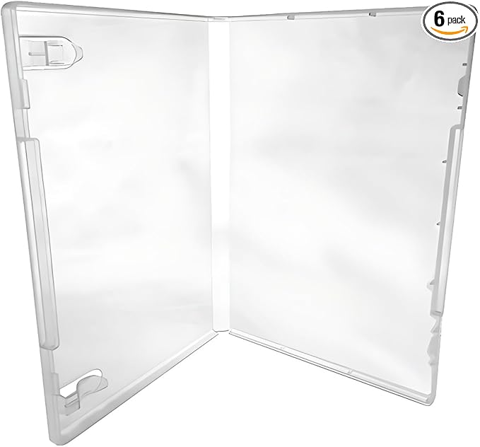 CheckOutStore (6) Plastic Storage Cases for Rubber Stamps with 2 Booklet Clips, 1/2" (14mm) inch Spine Size (Clear)