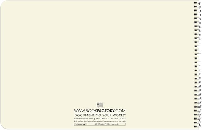 BookFactory Accounting Ledger Notebook/Large 2 Column Accounting Ledger Columnar (Two Columns) Log Book - 17'' x 11'', 100 Pages, Wire-O Landscape Format (Made in USA)
