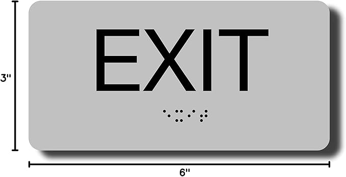 ADA Compliant Sign with Braille (6" x 3" Silver)