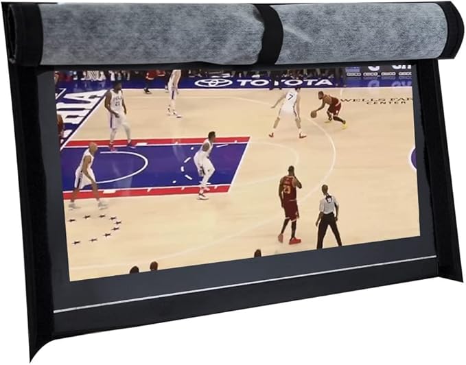 BroilPro Accessories Outdoor 75" -78" TV Set Cover,Scratch Resistant Liner Protect LED Screen Best-Compatible with Standard Mounts and Stands (Black)