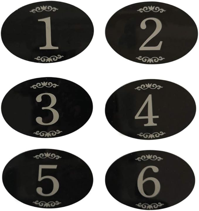 StayMax Locker Number Signs Door Sign with Self-Adhesive Tape Number Black (1-25)