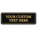 Custom Wall or Door Sign, Personalized Square Plaque Engraved Message for Bussiness, Property and Home Indoor/Outdoor, 3x9 Inches, Made in USA by Sigo Signs