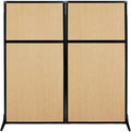 Versare Workstation Partition | Portable Wall Divider | Modern Office Cubicle | Free Standing Privacy Screen | Flexible Work Space | 66" x 70" Natural Maple Wood Grain Panels No Window