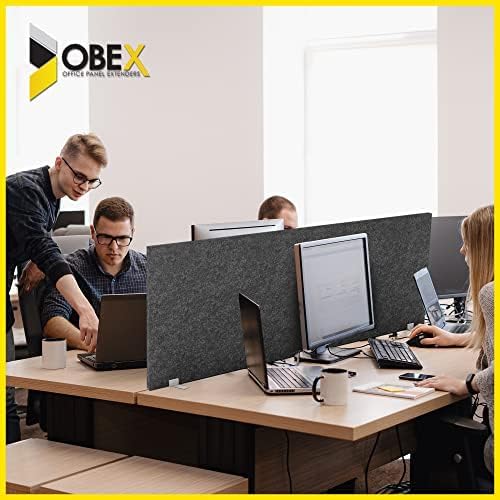 OBEX Free Standing Desk PET Privacy Screen, Table Top Home & Office Furniture Partitions and Dividers, Portable Workstation Freestanding Panels, 18" x 30" Stone