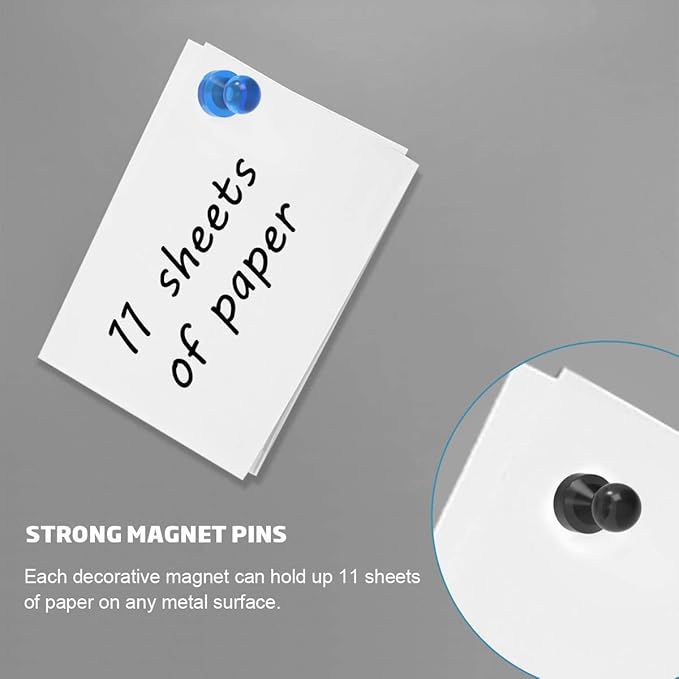 MHDMAG Magnetic Push Pins Powerful Push Pin Magnets for Fridge Whiteboards Calendars Maps in School & Office Pack of 32,Green