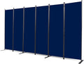 CHOSENM Room Divider, 6 Panel Folding Privacy Screens with Wider Support Feet, 6 Ft Portable Room Partition for Room Separator, 132" W X 71" H, Navy Blue