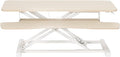 VIVO 36 inch Desk Converter, K Series, Height Adjustable Sit to Stand Riser, Dual Monitor and Laptop Workstation with Wide Keyboard Tray, Light Wood Top, White Frame, DESK-V036KF