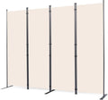 CHOSENM Room Divider, 4 Panel Folding Privacy Screens with Wider Support Feet, 6 Ft Portable Room Partition for Room Separator, 88" W X 71" H, Beige