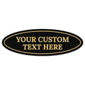 Custom Wall or Door Sign, Personalized Oval Plaque Engraved Message for Bussiness, Property and Home Indoor/Outdoor, 3x9 Inches, Made in USA by Sigo Signs