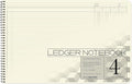 BookFactory Accounting Ledger Notebook/Large 4 Column Accounting Ledger Columnar (Four Columns) Log Book - 17'' x 11'', 100 Pages, Wire-O Landscape Format (Made in USA)