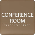 ADA CENTRAL SIGNS - 6" X6" Conference Room Sign- ADA Compliant Tactile Graphics Grade 2 Braille Text Acrylic Wall Signs - Authorized Personnel Only, Meeting Privacy Door Sign for Schools, and Offices