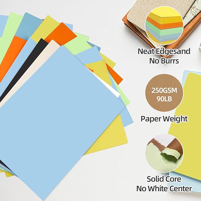 30 Sheets Green Cardstock 8.5'' x 11'', 250gsm/90lb Heavyweight Cover Cardstock Paper, Thick and Smooth Card Stock Perfect for Invitations, Menus, DIY Cards, Arts and Crafts