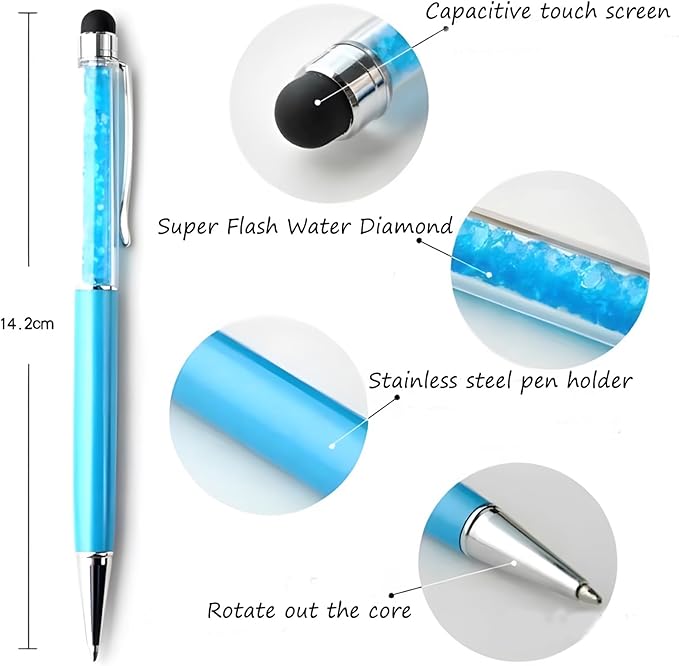 Yucold Customized Pens with Name/Logo - Touch Screen Stylus Ballpoint Pen, Perfect for Weddings, Business & Personalized Gifts (Orange,30)
