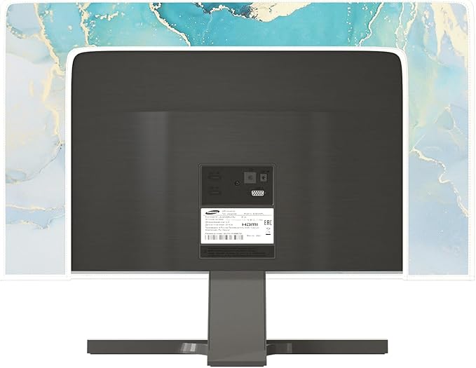Baocicco Blue Green Marble Monitor Dust Cover 26, 27, 28 Inch Creative Anti-Static Dustproof Monitor Accessories Laptop LCD Cover Modern Screen Monitor Decoration for Tablet Home Office Computer
