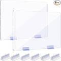 Weysat 6pcs Counter Desk Acrylic Panels Holder and 2 Pcs Acrylic Desk Divider Partition for Business, Office, School 24 x 16 Inches, Fasten Panels from 1/ 8 Inch to 1/ 4 Inch Thick
