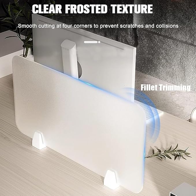 RCJCQSR Acrylic Frosted Privacy Free Standing Screen, Visual Distractions Privacy Panel Portable Desk Divider Guard for Table Top Workstation for Home Office(Size:80x30cm(31.5x11.8))