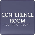 ADA CENTRAL SIGNS - 6" X6" Conference Room Sign- ADA Compliant Tactile Graphics Grade 2 Braille Text Acrylic Wall Signs - Authorized Personnel Only, Meeting Privacy Door Sign for Schools, and Offices