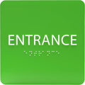 ADA CENTRAL SIGNS - 6" X6" Entrance Sign - ADA Compliant Tactile Graphics Grade 2 Braille Text Acrylic Wall Sign - Entry, Way in, Access Signs for Office, Hotel, Schools, Apartment, and Restaurants
