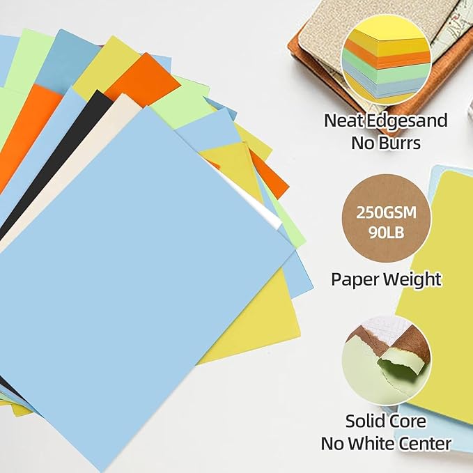 30 Sheets Grey Cardstock 8.5'' x 11'', 250gsm/90lb Heavyweight Cover Cardstock Paper, Thick and Smooth Card Stock Perfect for Invitations, Menus, DIY Cards, Arts and Crafts