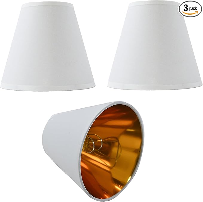 TAaMTYH small lamp shade chandelier shades set of 3，Fabric Lampshade for Wall Lamp，chandelier shades，small tadle lamps，For Cutting Edge bulbs, Clip-on Fitter Lampshade，3" X 6" X 5"