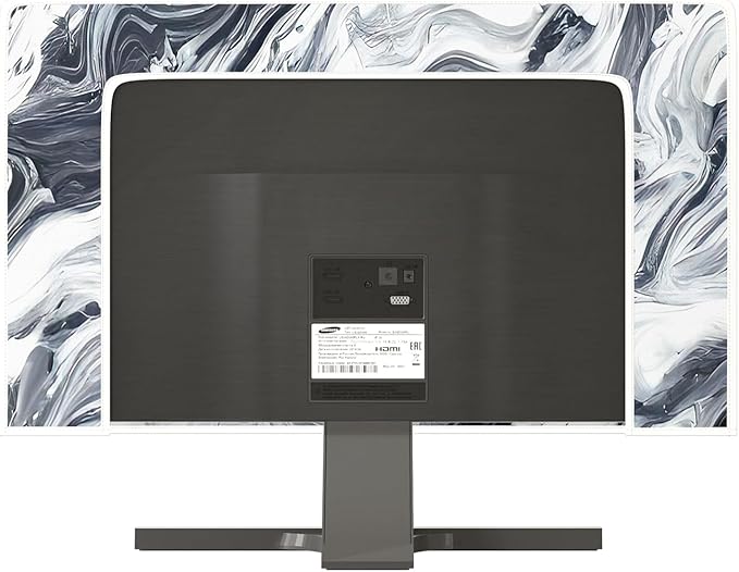 Baocicco Abstract Gray Marble Waterproof 26, 27, 28 Inch Anti-Static Dustproof LCD/LED/HD Dust Proof Monitor Covers for Computer Screen Abstract Modern Computer Decorations for Home Office