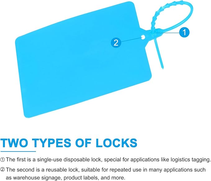 MECCANIXITY Plastic Seals Shipping Tags, for Basket Labels Cable Labels Tags Product Identification Tags, Logistics Marking, Outdoor Tagging, 3.1x3.9 Inch Blue 50Packs