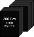 QTLCOHD 200 Sheets Black Cardstock, 8.5 x 11 Inch, 92 lb Construction Paper Bulk, Heavyweight Cover Printer Card Stock for Scrapbooking, Arts & Crafts, Invitations, DIY Cards