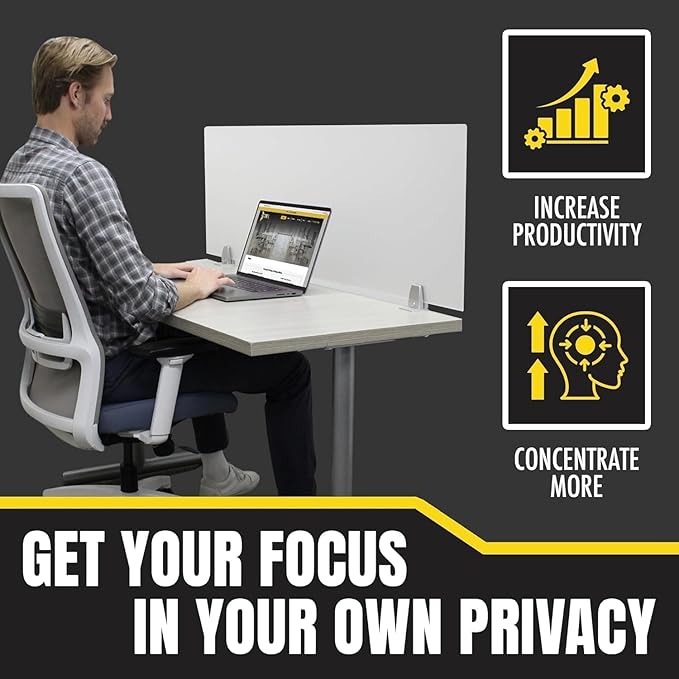OBEX Clear Acrylic Desk Mounted Privacy Panel, 12" x 48", Clear