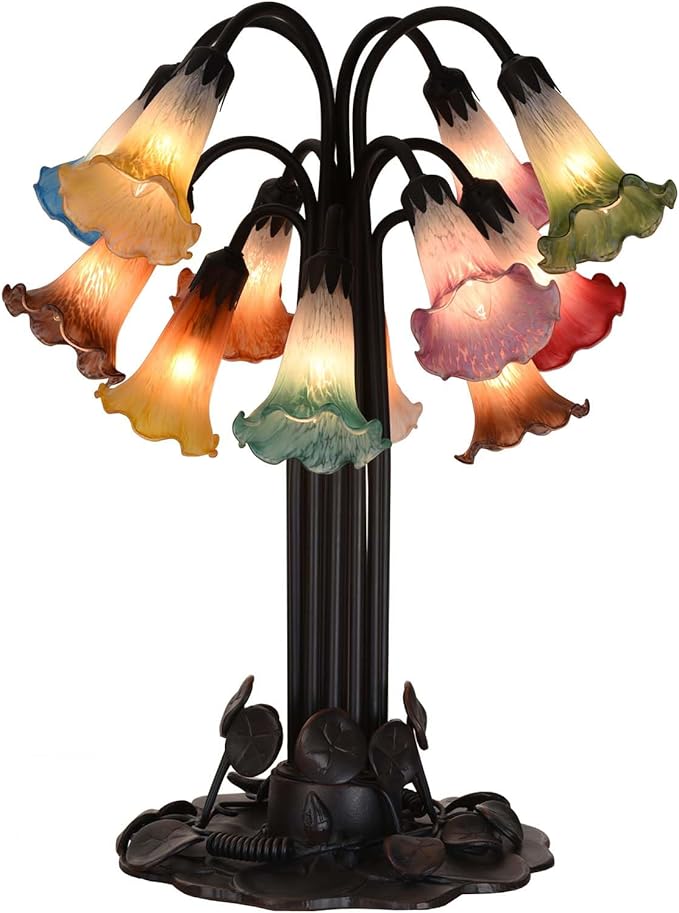 Bieye LS10S Lily Flower Blown Glass Lampshade (White, Opening I.D. 0.87" x O.D. 1")