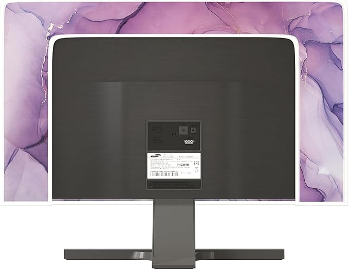 Baocicco Fashion Violet Marble Waterproof 26, 27, 28 Inch Anti-Static Dustproof Creative Design Computer Screen Cover Panel Case Computer Monitor Covers Sleeve Compatible with PC Desktop and TV