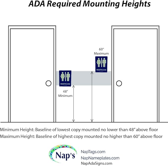 ADA Compliant Exit Sign with Braille (6" x 3" Sapphire Blue)