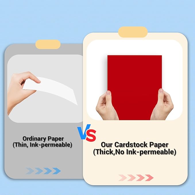 Cardstock 8.5 x 11, 10 Colors Colored Printer Paper 75 lb/200 gsm, 80 Sheets Colored Card Stock, Assorted Colors Construction Paper for Invitations, Diy Cards, Business Cards, Drawing etc