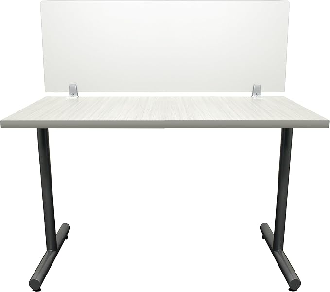 OBEX Clear Acrylic Desk Mounted Privacy Panel, 24" x 66", Clear