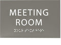 ADA CENTRAL SIGNS - 6" X4" Meeting Room Sign - ADA Compliant Tactile Graphics Grade 2 Braille Text Acrylic Wall Sign | Privacy, Interview, Room Name Sign for Schools, Hospitals, Offices, & Apartments