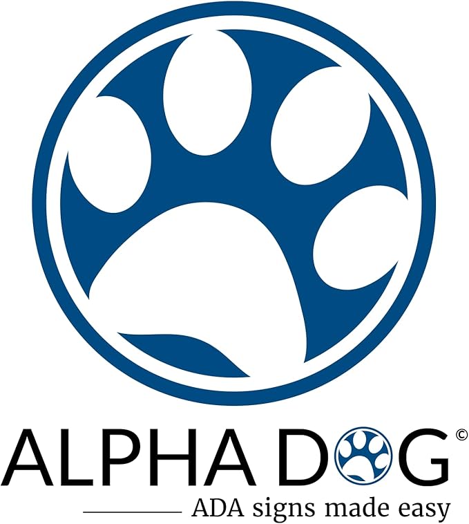 ALPHA DOG SIGNS Custom Projecting Hallway Sign, 4"x12" Double-Sided Business Plaque Left Arrow, Personalized Indoor Outdoor Wayfinding, Easy Install, Durable, Made in USA (Blue)