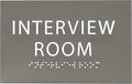 ADA CENTRAL SIGNS - 6" X4" Interview Room Sign - ADA Compliant Tactile Graphics Grade 2 Braille Text Acrylic Wall Sign | Privacy, Meeting, Room Name Sign for Schools, Hospitals, Offices, & Apartments