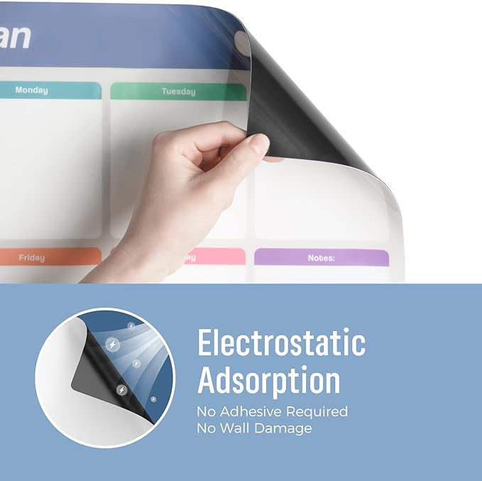 loukin Dry Erase Mini Note 6 Pack, Electrostatic Adsorption Whiteboard Sticker, 4"×4" Reusable notepads for Office, Classroom, Refrigerator, Clings Any Shiny Surface, 3 Color Markers & 1 Eraser