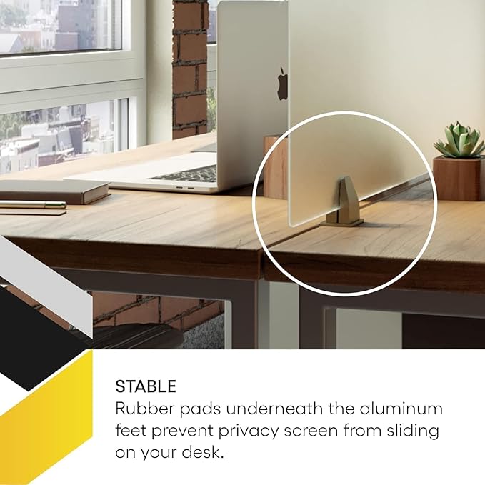 OBEX Acrylic Free Standing Screen, Divider for Desk Privacy Home & Office Partitions for Table Top Workstation, Portable Cubicle Panel for Work, 18" x 42", Frosted