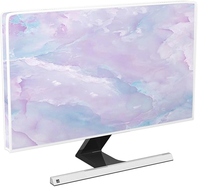 Baocicco Violet Marble Waterproof 50, 51, 52 Inch TV Dust Cover Anti-Static Dustproof Abstract Creative Desigen Television Accessories TV LCD Screen Texture TV Decoration for LED LCD OLED TVs